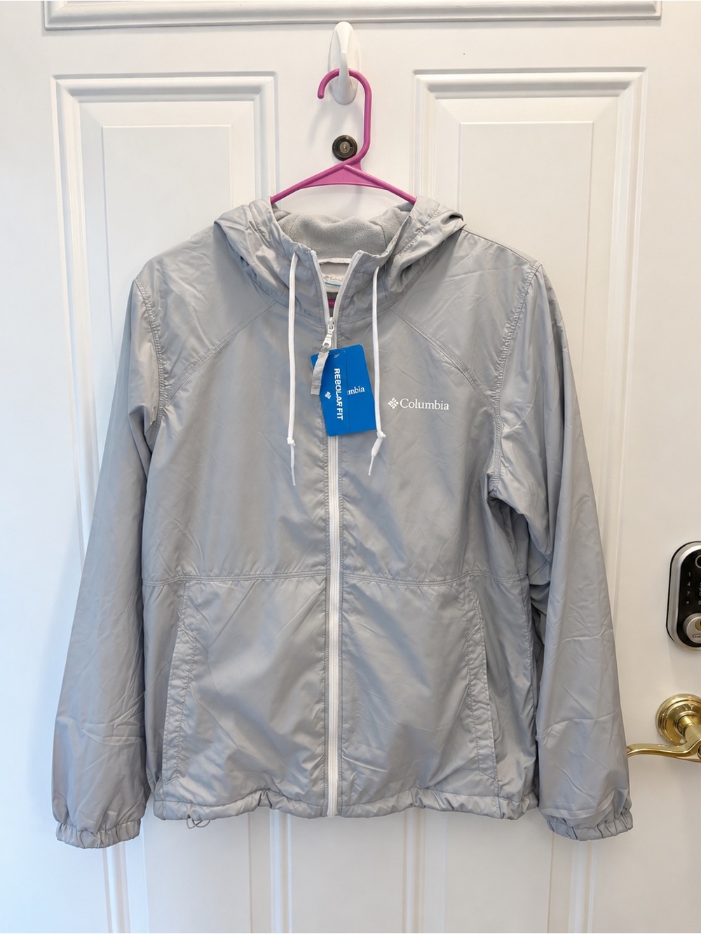 Columbia Lined Windbreaker Women’s Small NWT Gray Hooded Jacket